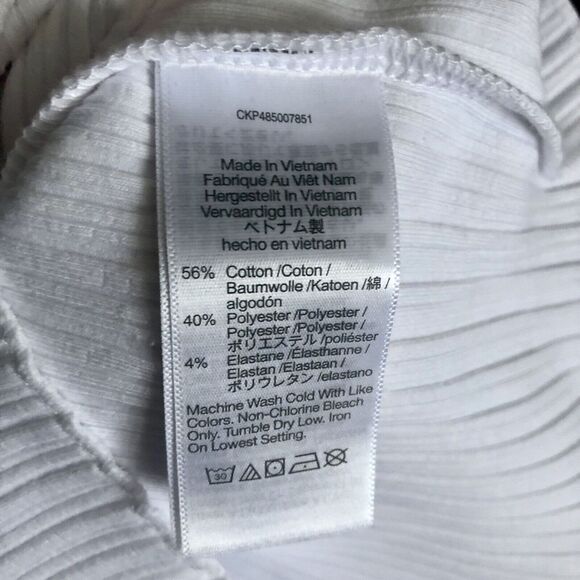 Madewell Tank Top Size XXS White Ribbed Cotton Blend Sleeveless Cropped Boatneck - Picture 12 of 16